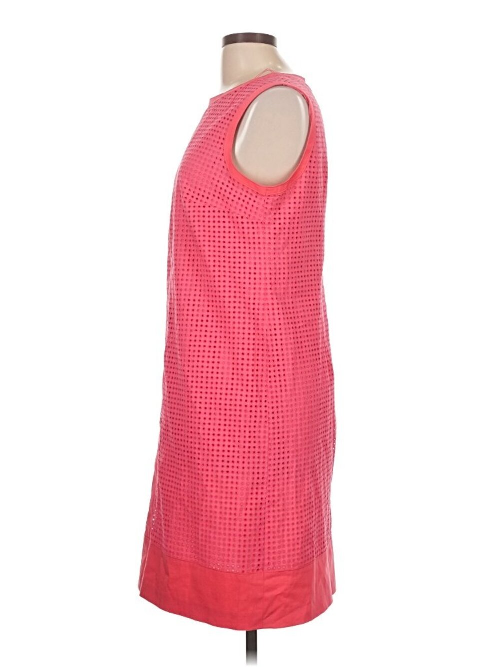 Basler Coral Pink Laser Cut Cotton Shift Dress EU 42 US 10 - Picture 5 of 8